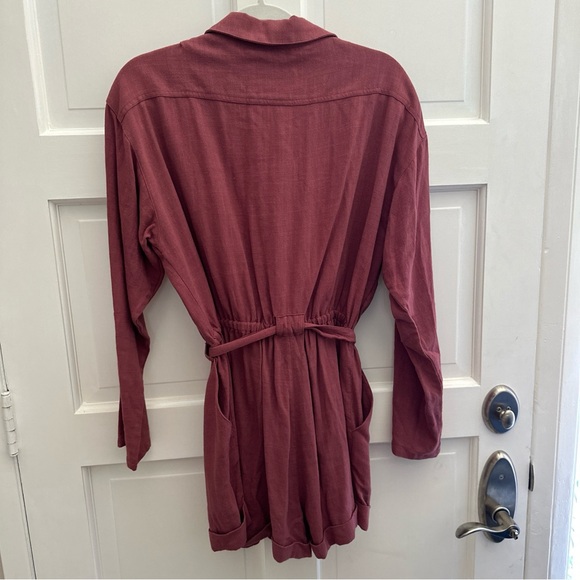 Auguste The Lable Medium Canyon Boyfriend Romper Rust Red Brown sezane - Picture 9 of 11